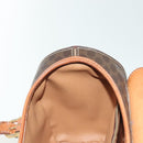 CELINE Macadam Canvas Hand Bag PVC Leather Brown Gold Auth gh739-22