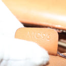 CELINE Macadam Canvas Hand Bag PVC Leather Brown Gold Auth gh739-12