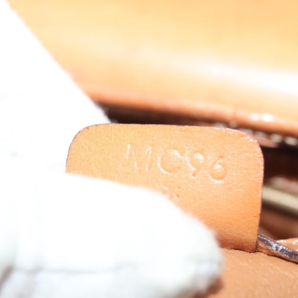 CELINE Macadam Canvas Hand Bag PVC Leather Brown Gold Auth gh739