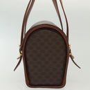CELINE Macadam Canvas Hand Bag PVC Leather Brown Gold Auth gh739-3