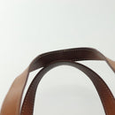 CELINE Macadam Canvas Hand Bag PVC Leather Brown Gold Auth gh739-14