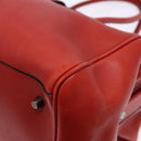 PRADA Hand Bag Leather Red Silver Auth gh740-15