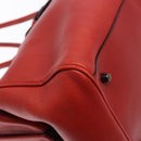 PRADA Hand Bag Leather Red Silver Auth gh740-16