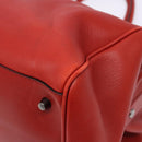 PRADA Hand Bag Leather Red Silver Auth gh740-8