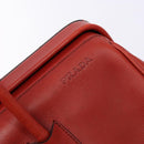 PRADA Hand Bag Leather Red Silver Auth gh740-18