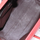 PRADA Hand Bag Leather Red Silver Auth gh740-11