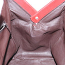 PRADA Hand Bag Leather Red Silver Auth gh740-20