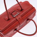 PRADA Hand Bag Leather Red Silver Auth gh740-6