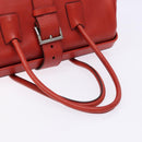 PRADA Hand Bag Leather Red Silver Auth gh740-7
