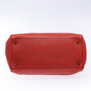 PRADA Hand Bag Leather Red Silver Auth gh740-5