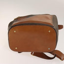 CELINE Macadam Canvas Backpack PVC Leather Brown Gold Auth gh742-5