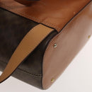 CELINE Macadam Canvas Backpack PVC Leather Brown Gold Auth gh742-19