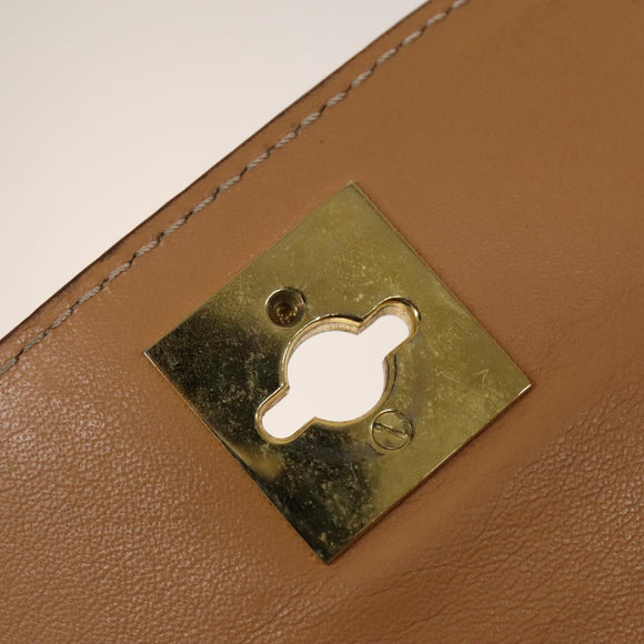 CELINE Macadam Canvas Backpack PVC Leather Brown Gold Auth gh742