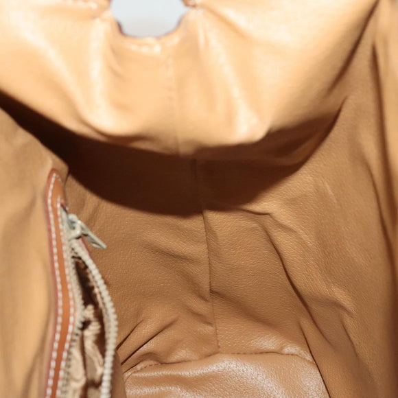 CELINE Macadam Canvas Backpack PVC Leather Brown Gold Auth gh742