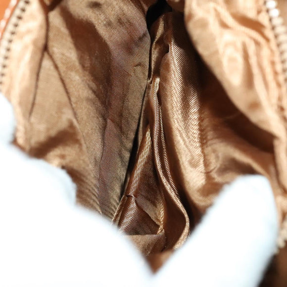 CELINE Macadam Canvas Backpack PVC Leather Brown Gold Auth gh742