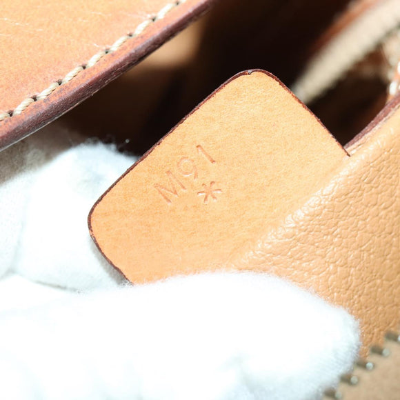 CELINE Macadam Canvas Backpack PVC Leather Brown Gold Auth gh742