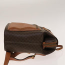 CELINE Macadam Canvas Backpack PVC Leather Brown Gold Auth gh742-3