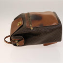 CELINE Macadam Canvas Backpack PVC Leather Brown Gold Auth gh742-4