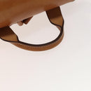 CELINE Macadam Canvas Backpack PVC Leather Brown Gold Auth gh742-7