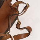 CELINE Macadam Canvas Backpack PVC Leather Brown Gold Auth gh742-8