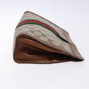 GUCCI GG Supreme Web Sherry Line Clutch Bag PVC Beige Red 010 378 Auth gh747-3