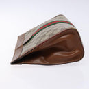 GUCCI GG Supreme Web Sherry Line Clutch Bag PVC Beige Red 010 378 Auth gh747-4