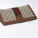 GUCCI GG Supreme Web Sherry Line Clutch Bag PVC Beige Red 010 378 Auth gh747-5