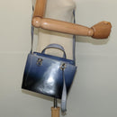 Salvatore Ferragamo Gancini Tote Bag Leather 2way Purple Silver Auth gh748-24