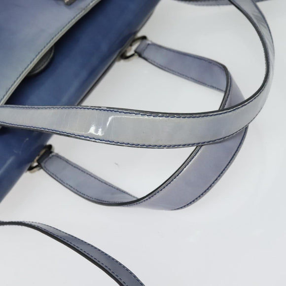 Salvatore Ferragamo Gancini Tote Bag Leather 2way Purple Silver Auth gh748