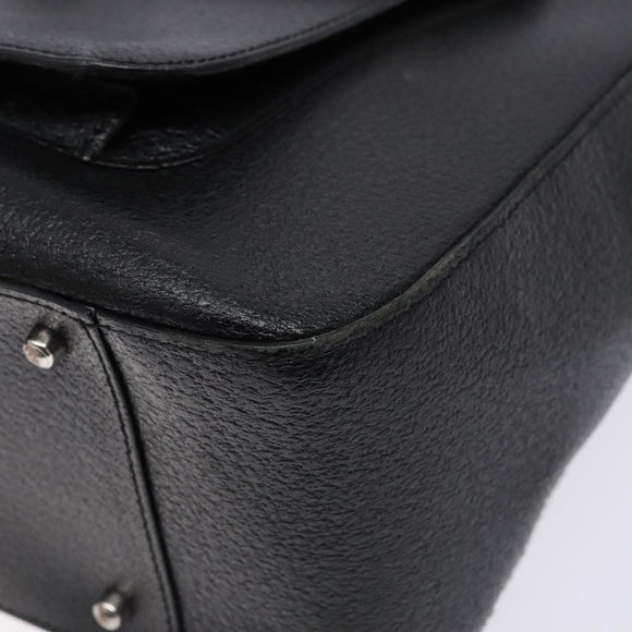 GUCCI Hand Bag Leather Black Silver 000 2058 0307 5 Auth gh750