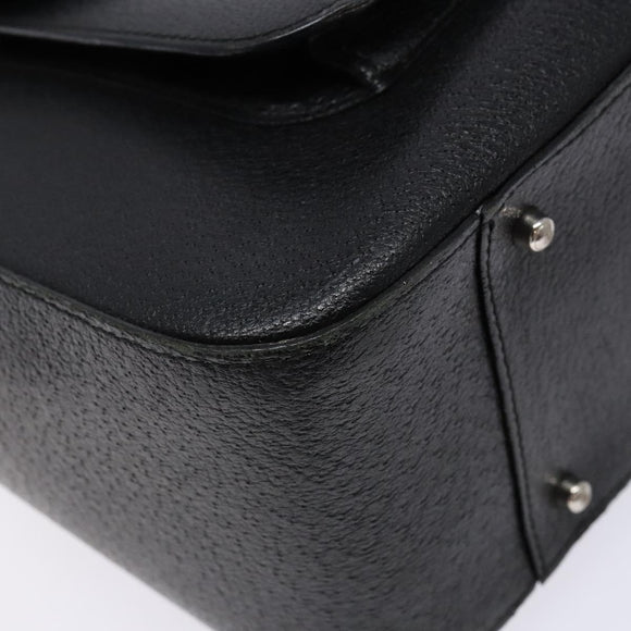 GUCCI Hand Bag Leather Black Silver 000 2058 0307 5 Auth gh750