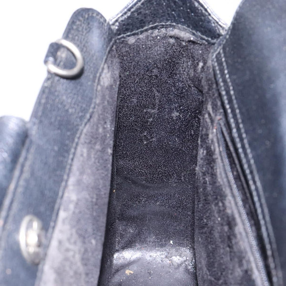 GUCCI Hand Bag Leather Black Silver 000 2058 0307 5 Auth gh750