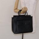 GUCCI Hand Bag Leather Black Silver 000 2058 0307 5 Auth gh750-24
