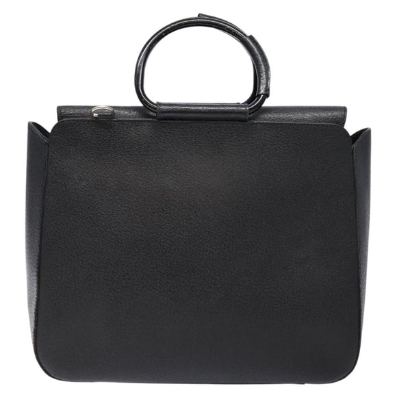 GUCCI Hand Bag Leather Black Silver 000 2058 0307 5 Auth gh750