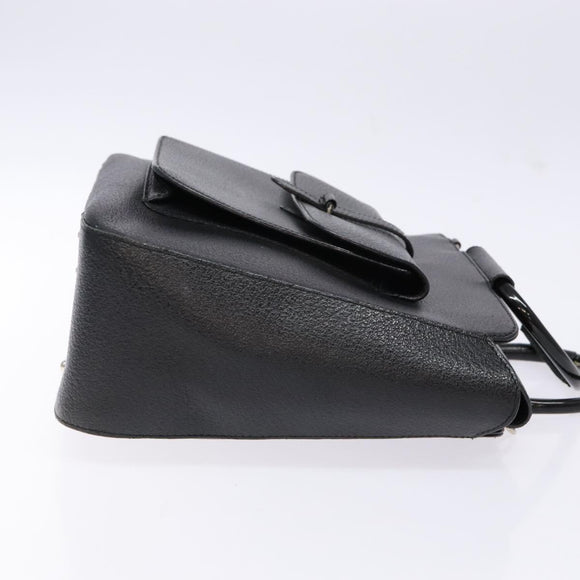 GUCCI Hand Bag Leather Black Silver 000 2058 0307 5 Auth gh750