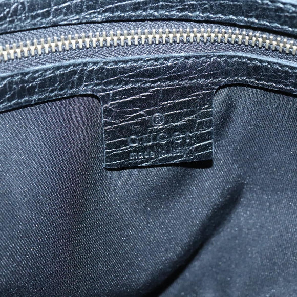 GUCCI GG Canvas Sherry Line Tote Bag Black Gold 137396 Auth gh751