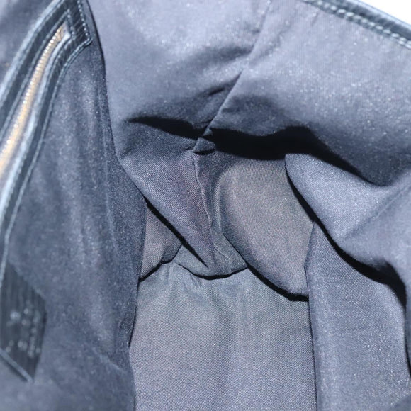 GUCCI GG Canvas Sherry Line Tote Bag Black Gold 137396 Auth gh751