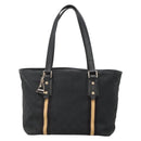 GUCCI GG Canvas Sherry Line Tote Bag Black Gold 137396 Auth gh751-13