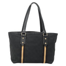 GUCCI GG Canvas Sherry Line Tote Bag Black Gold 137396 Auth gh751-2