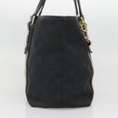 GUCCI GG Canvas Sherry Line Tote Bag Black Gold 137396 Auth gh751-3