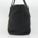 GUCCI GG Canvas Sherry Line Tote Bag Black Gold 137396 Auth gh751-4