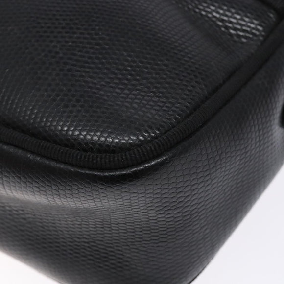 Salvatore Ferragamo Shoulder Bag Leather Black Gold Auth gh755