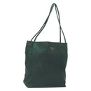 PRADA Tote Bag Nylon Green Silver Auth gh756-1