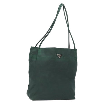PRADA Tote Bag Nylon Green Silver Auth gh756