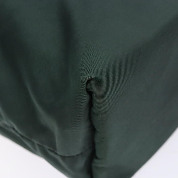 PRADA Tote Bag Nylon Green Silver Auth gh756