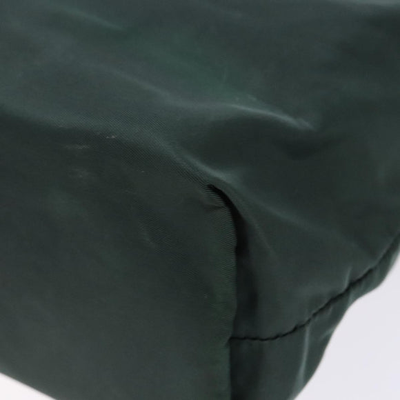 PRADA Tote Bag Nylon Green Silver Auth gh756