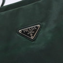PRADA Tote Bag Nylon Green Silver Auth gh756-17