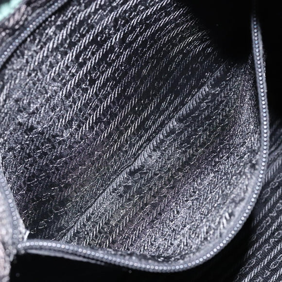 PRADA Tote Bag Nylon Green Silver Auth gh756