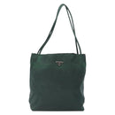 PRADA Tote Bag Nylon Green Silver Auth gh756-13