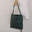 PRADA Tote Bag Nylon Green Silver Auth gh756-21